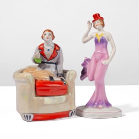 Art Deco Porcelain Box & Figurine