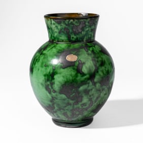 Erik Mornils Deco Ceramic Vase for Nittsjo Sweden