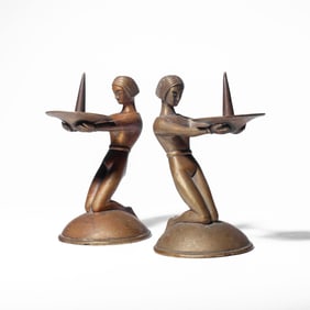 Albert Gustav Bunge Bronze Candlesticks