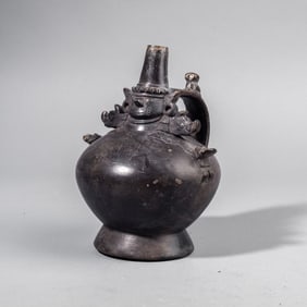 Pre-Columbian Blackware Sican Lambayeque Vessel