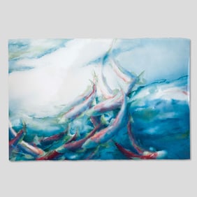 Kent Lovelace (WA) "Fish Pool" Watercolor