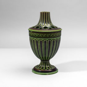 Wedgwood Brown & Green Glaze Fluted Bough Pot
