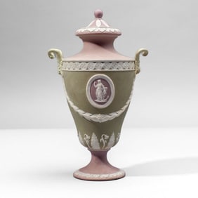 Wedgwood Tricolor Jasperware Covered Urn