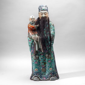 Impressive Chinese Porcelain Figure God Fuxing