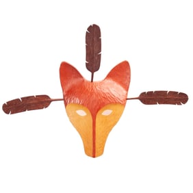 Sylvester Ayek "Female Wolf" Carved Cedar Mask