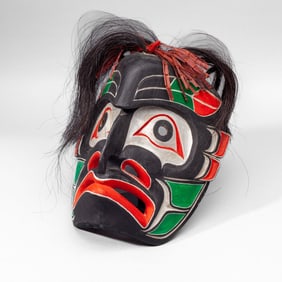 Jack James Carved & Polychromed Cedar Mask
