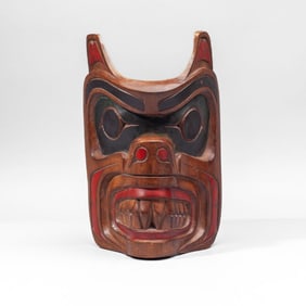 Rocky Mathias Joe Carved Cedar Bear Mask