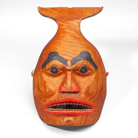 Peter Prevost Carved Cedar Salmon Mask