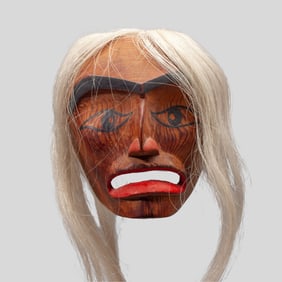 Greg Colfax Carved Cedar Elder Woman Mask