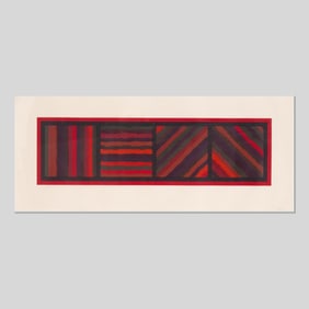 Sol Lewitt (Red) Bands Woodcut Print