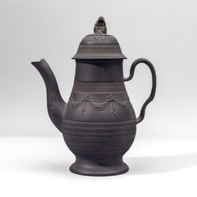 English Black Basalt Sybil Coffee Pot