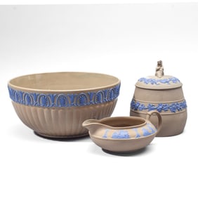 Wedgwood Drabware Sybil Bowl & Sugar Bowl