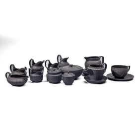 Collection Wedgwood Black Basalt Tea Articles