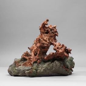 Bonsai Copper Nugget Specimen on Rock Matrix