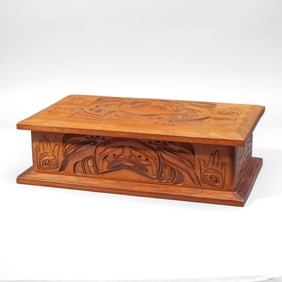 Sampson Robertson Carved Bent Wood Box