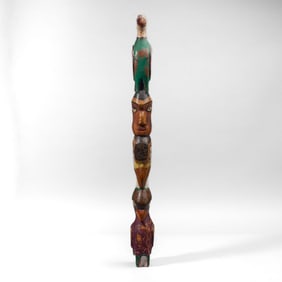 Northwest Coast Style Polychromed Wood Totem Pole