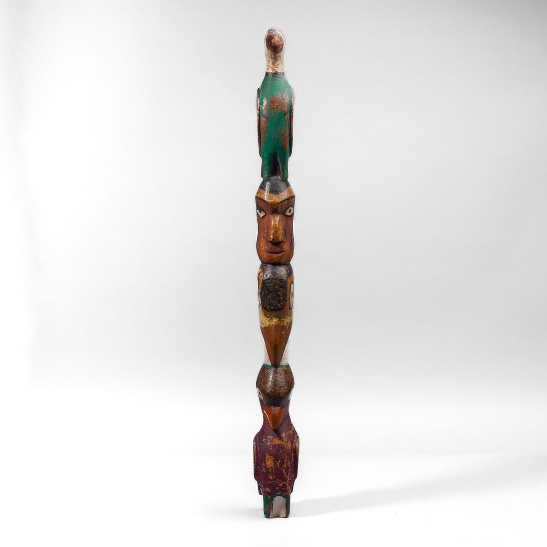 Northwest Coast Style Polychromed Wood Totem Pole (1 of 10)