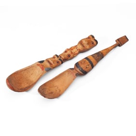 NW Coast Carved & Polychrome Wood Potlatch Spoons