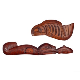 2 NW Coast Native Carved Plaques / Jim Charlie