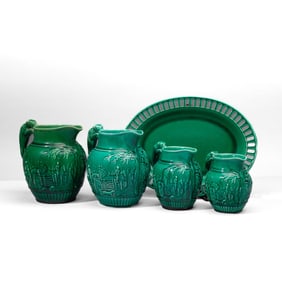 5 Wedgwood Green "D'ye Ken John Peel" Jugs