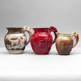 3 Wedgwood Creamware "D'ye Ken John Peel" Jugs