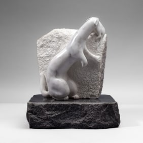 Gretchen Daiber (WA) "Winterhunt" Marble Sculpture