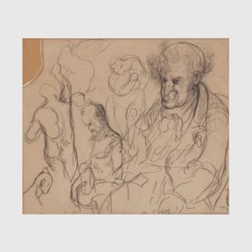 Puvis de Chavannes Male Figure Studies Drawing