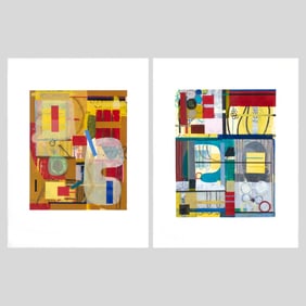 David Garcia Pair Abstract Paintings on Paper