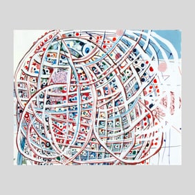 Nina Bovasso "Dome with Eyes" Acrylic on Paper