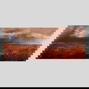 Macduff Everton "Lightning in Cloud" LARGE Photo: Macduff Everton (b.1947 California) "Lightning in Cloud, Cape Royal, Grand Canyon" LARGE Color Photograph, 1999. Edition 3/10. Photograph measures 15.5x38", professionally framed in dark stained wood