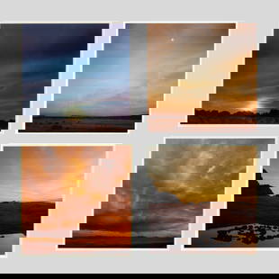 Debra Bloomfield "Four Corners" 4-Piece Photos: Debra Bloomfield (b.1952 California) "Four Corners Project" 4-Piece C-Print Photographs, 1989-2000. Edition of 25. Includes "Hopi Blue Moon, Hopi, Arizona", "Medicine Wheel, Arizona", "Corn Mountain,