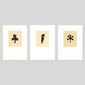 Yizhak Elyashiv 3pce "Nature Study" Lithographs