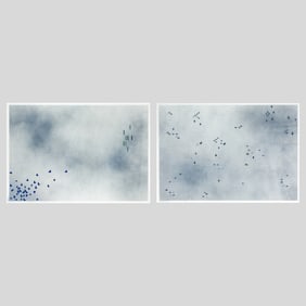 Benicia Gantner Pair "Cloud Series" Mixed Media