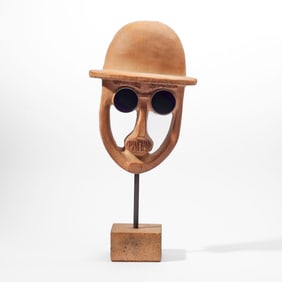 David Gil "Man with Bowler Hat" Ceramic Sculpture