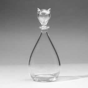 Sven Palmqvist for Orrefors "Cat" Glass Decanter