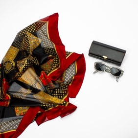 Vintage Valentino Stripe Sunglasses & Silk Scarf