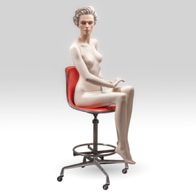Vintage Italian Seated Female Mannequin