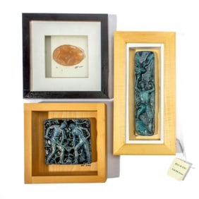 3 Richard Glenn Cast Art Glass Sculptures