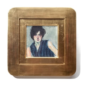 Malcolm Liepke "Black Hair Black Shirt" Watercolor