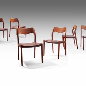 6 Neils Moller ZModel 71 Teak Chairs