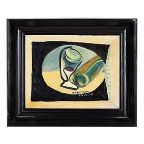 Karl Krogstad (WA) "Picasso Tabletop" Oil on Board
