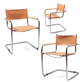 Vintage Breuer Style Chrome & Leather Chairs