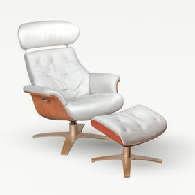Anselmo Leather Recliner & Ottoman / Dania
