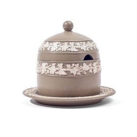 Wedgwood Drabware Small Covered Cheese Dish