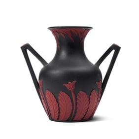 Wedgwood Black Basalt & Terracotta Amphora Vase