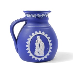 Wedgwood Blue Dip Jasper "Muses" Cambridge Ale Jug