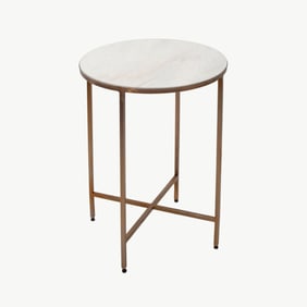 Mid Century Style Brass & Marble Side Table
