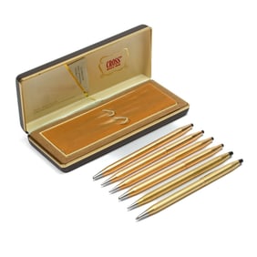 6 Cross 14 Karat Gold Filled Twist Pens & Pencils
