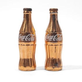 Vintage Coca Cola Gold Commemorative Bottles