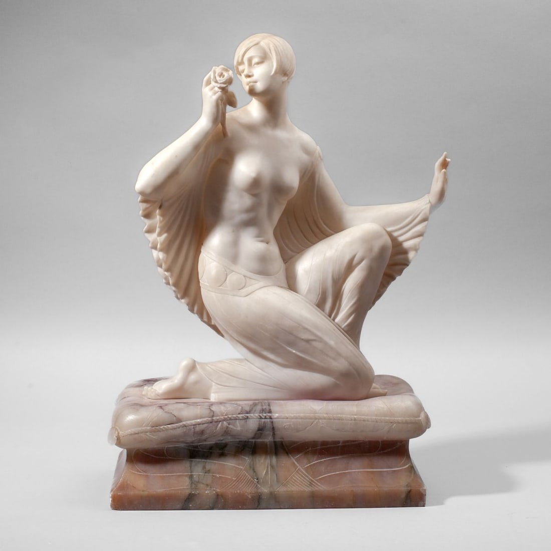 Alberto Saccardi Art Deco Carved Marble Sculpture